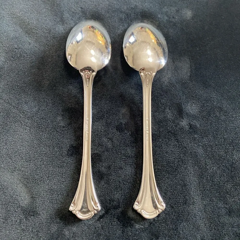 Lot 2 Wallace RESPLENDENCE Glossy Place/Oval Soup Spoons 7
